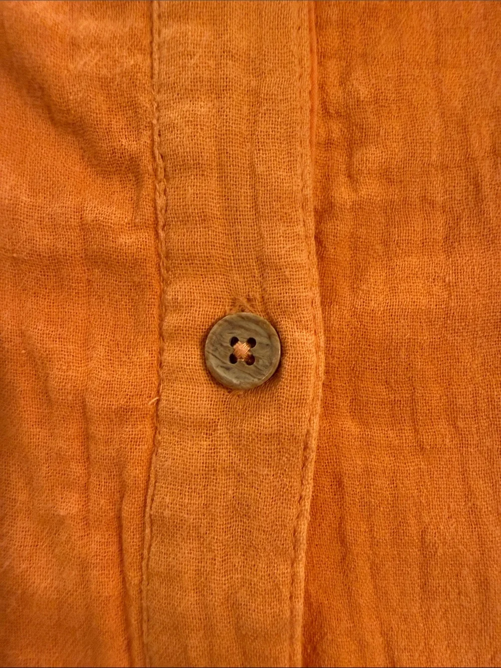 Rachel Zoe Orange Puff-Sleeve Tiered Button Dress